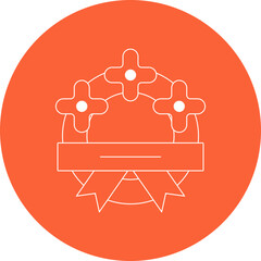 Rose ring icon single vector illustration