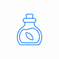 bottle with leaf oil icon sign vector