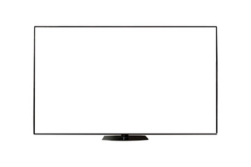 Realistic LCD TV with blank screen isolated on white background. 4K TV flat screen LCD, plasma, tv...