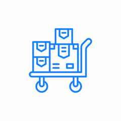boxes on trolley icon sign vector