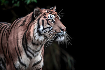 Fototapeta premium Tiger with black background