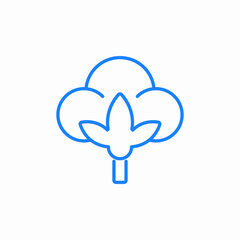 cotton plant outline icon sign vector