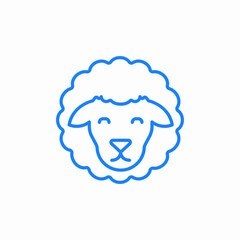 cute sheep face icon sign vector