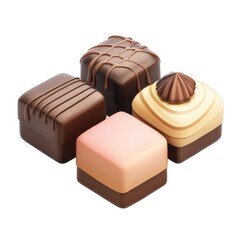 Four delectable chocolate squares in assorted flavors.
