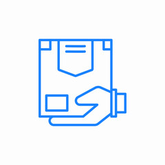 hand holding box icon sign vector