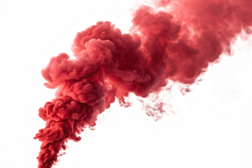 red smoke cloud on white background, PNG