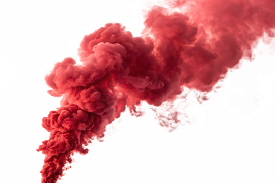 red smoke cloud on white background, PNG