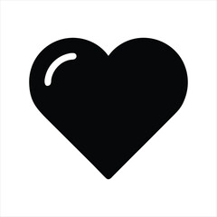 Black Heart Icon Love, Affection, Romance, Symbol, Graphic, Design, Illustration, Vector, Shape.