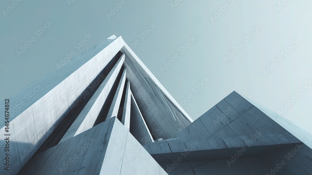 Poster modern angular architectural structure with clean lines and scale