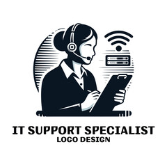IT Support Specialist Vector Logo Design