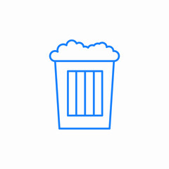 popcorn garbage container icon sign vector