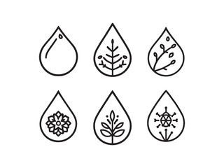 Neem Oil line art icon clean and smooth design