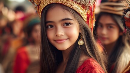 Fototapeta premium Vibrant Urban Festivals: A Celebration of Cultural Heritage, Joy, Unity, and Artistic Expression Through Engaging Displays and Street Performances - Stock Photo Concept