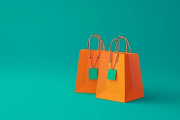 colorful paper shopping bags with tags