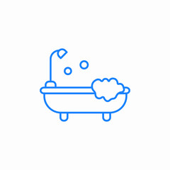 soapy bathtub shower icon sign vector