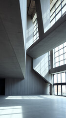 Fototapeta premium Empty spacious room with concrete walls