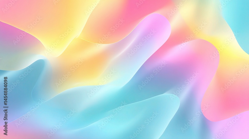Poster abstract pastel gradient background with light waves and soft blends