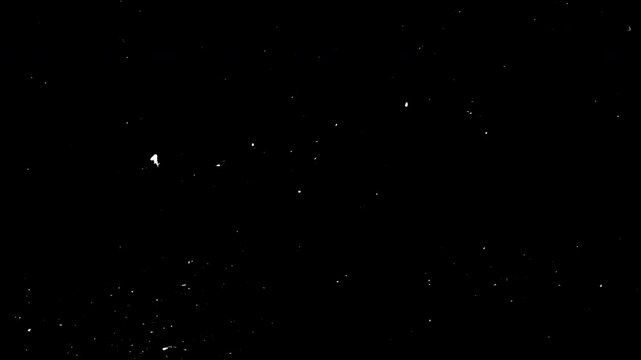 Old film effect showing dust and scratches on black background