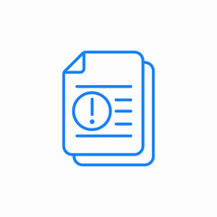 document exclamation warning icon sign vector