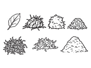 Organic Mulch line art icon graphic for natural soil protection