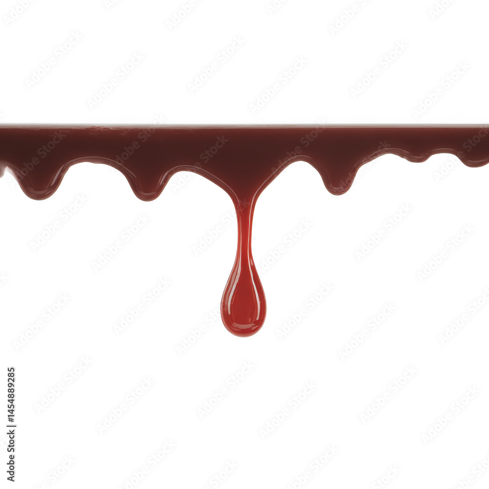 Poster rich, glossy stream of chocolate drips down, creating tempting and indulgent visual. smooth texture 