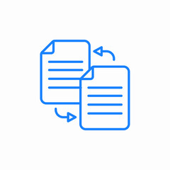 documents transfer arrows icon sign vector