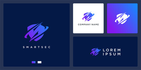 Smart security with shield logo