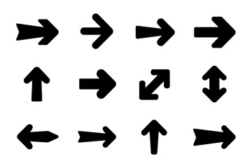 Arrow direction set navigation sign pointer graphic