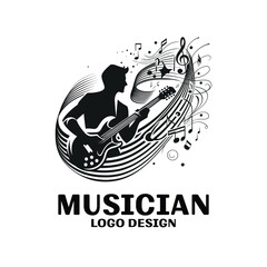 Musician Vector Logo Design