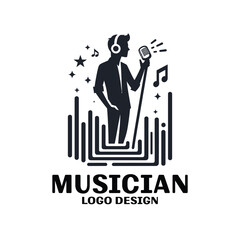 Musician Vector Logo Design