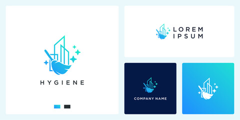 Hygiene and clean building logo design