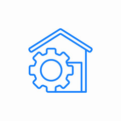 house with gear icon sign vector