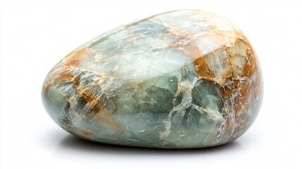 Polished Adamite Gemstone on White Background for Jewelry Displays and More