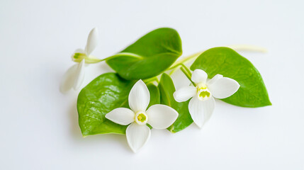 Naklejka premium Close-Up Snowdrop Flower on White Background