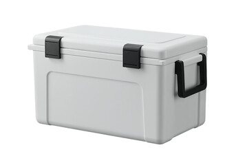 White plastic cooler box isolated on white background
