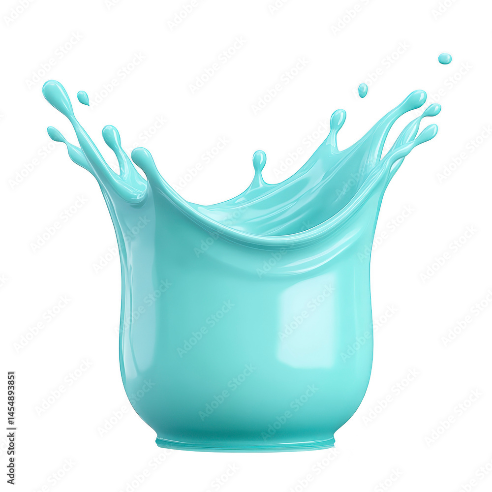 Aufkleber vibrant splash of light blue liquid forms dynamic, artistic shape against transparency background, e