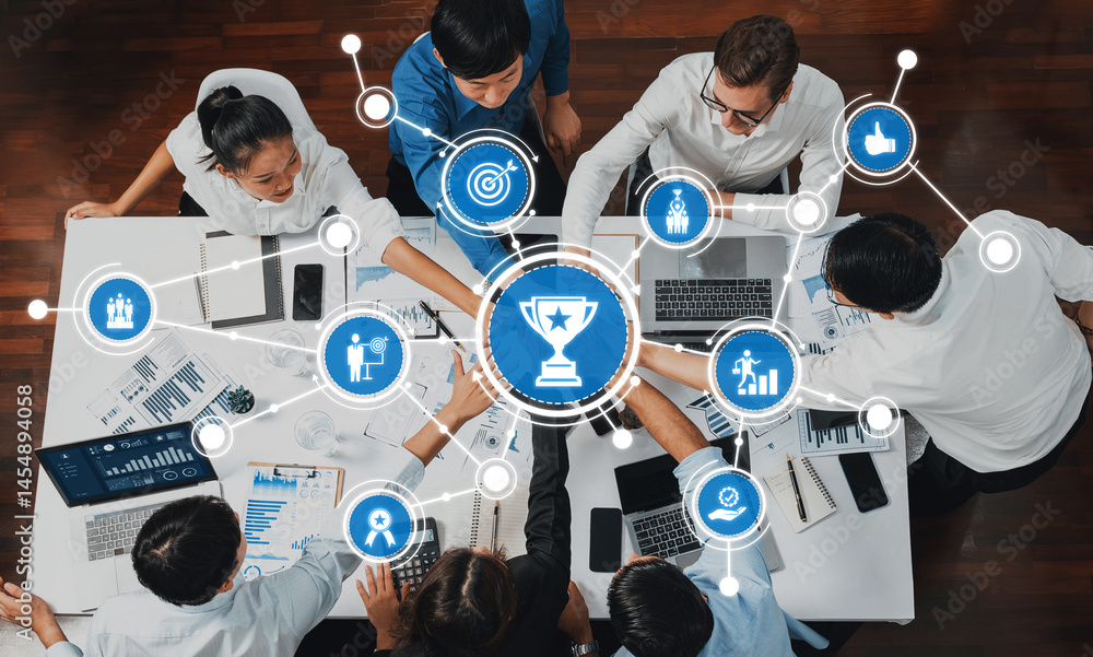 Leinwandbilder a dynamic business meeting scene where professionals engage in collaborative data analysis. digital 