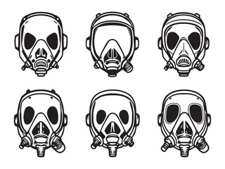 Oxygen mask line art icon simple graphic design