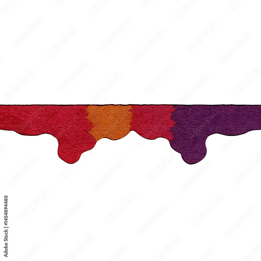 Poster vibrant abstract design features horizontal wave pattern with red, orange, and purple colors blendin