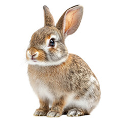 Obraz premium Adorable rabbit sitting in nature animal photography close-up. Isolated on transparent background, png.