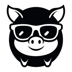 Cute Pigs Wearing Sunglasses - Fun Cartoon Vector Illustration