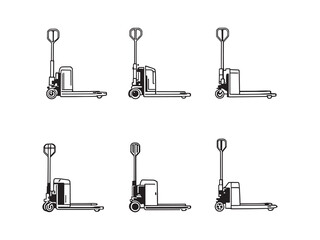 Pallet Jack line art icon clean graphic design