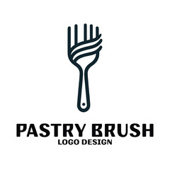 Pastry Brush Vector Logo Design