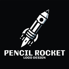 Pencil Rocket Vector Logo Design