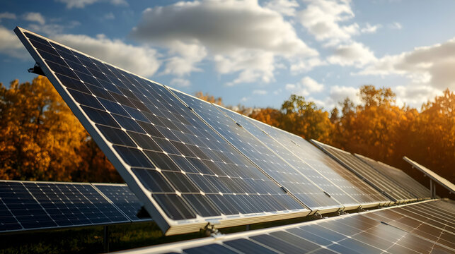 Solar panels harvest sunlight. They generate clean energy for homes or businesses. Environmentally friendly solution for sustainable power.