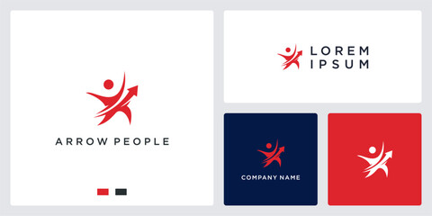 Success human logo with arrow