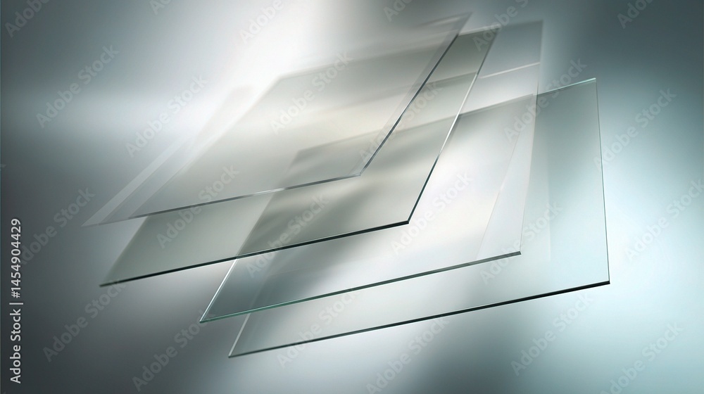 Poster conceptual art backdrop with transparent overlapping panels