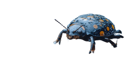 Insect with Dew Drops on a Black Background HighResolution Macro Photography for Nature and S