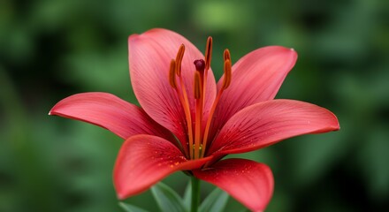 Fototapeta premium Red Lily Flower Close-up