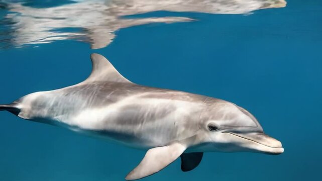 Elegant Dolphin Gracefully Swimming in Ocean Depths